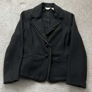 J.Jill wool blazer snaps covered corded buttons  beautiful ribbon trim